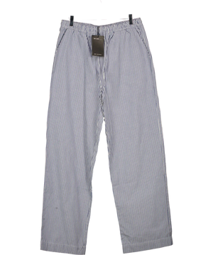 WAT. THE BRAND Blue Striped Cotton Drawstring Waist Trousers UK S