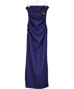 Babyboo Blue Pandra Maxi Dress And Matching Shawl - Navy Sparkle UK S