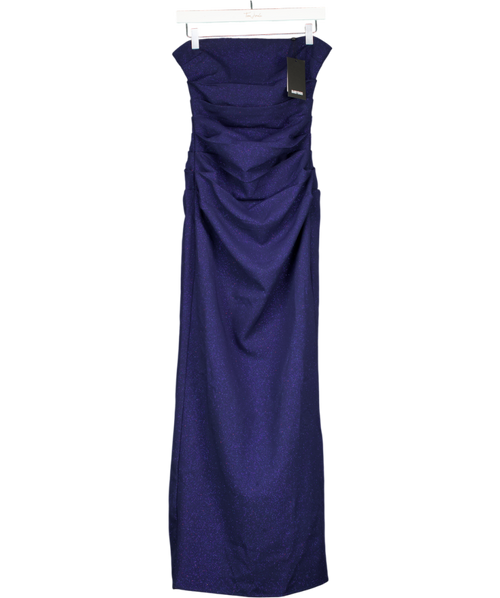 Babyboo Blue Pandra Maxi Dress And Matching Shawl - Navy Sparkle UK S