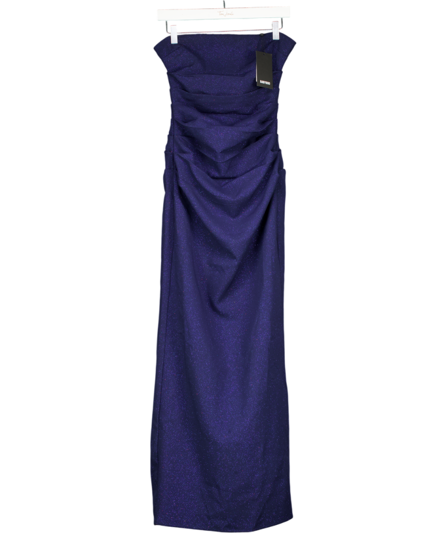 Babyboo Blue Pandra Maxi Dress And Matching Shawl - Navy Sparkle UK S