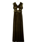 ME + EM Olive Green Full-length Dress Fluid Velour UK 8