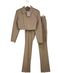 maniere de voir Brown Wide Shoulder Tailored Jacket (uk8) And Mid Rise Trousers (uk10) Set UK S