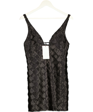 ZARA Black Satin Woven Look Mini Dress UK S