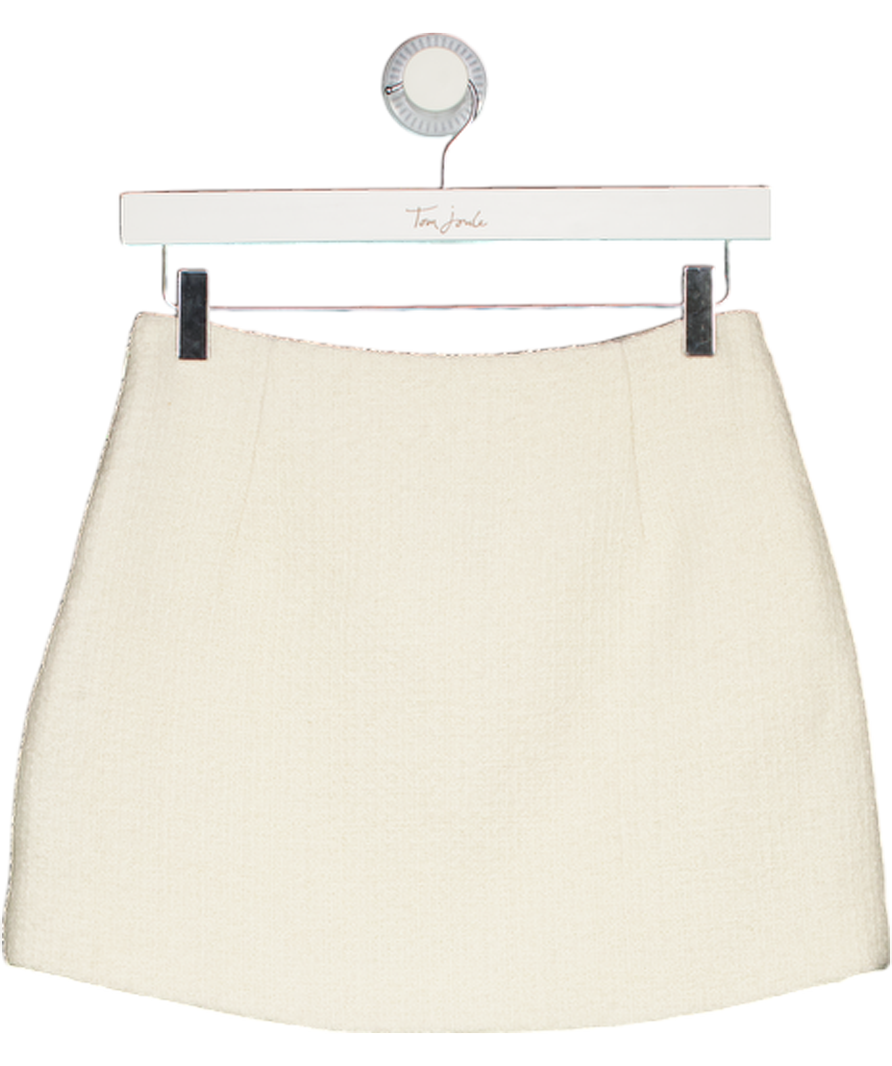 MESHKI Cream Camilla Boucle Mini Skirt - Ivory UK XS