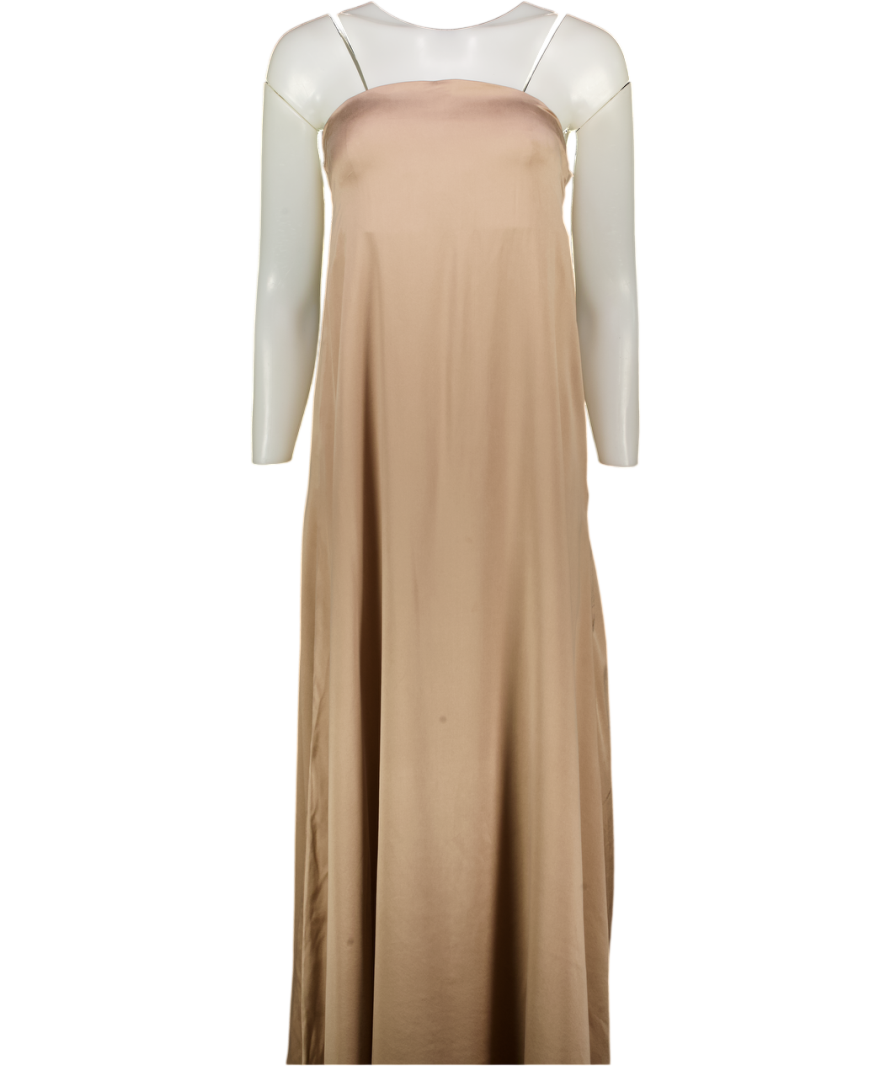 MANDIBREEZE X Lovisa Barker Lovisa Strapless Silk Dress Bronze Beige UK XS