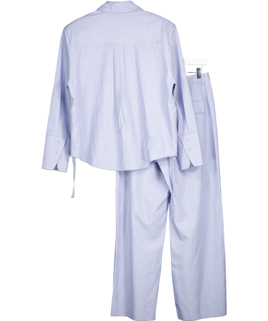 MAEBE 2-piece Washed Blue Pinstripe Oversize Shirt (UK 6)  & Trouser Set UK 8