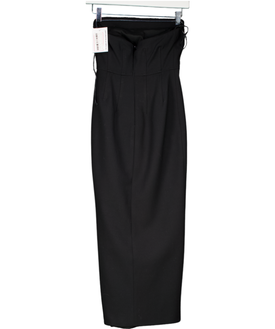 Karen Millen Black Compact Stretch Corset Seamed Midi Dress UK 4