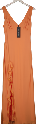 White Fox Orange Tell Me Everything Maxi Dress UK L