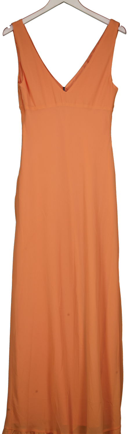 White Fox Orange Tell Me Everything Maxi Dress UK L