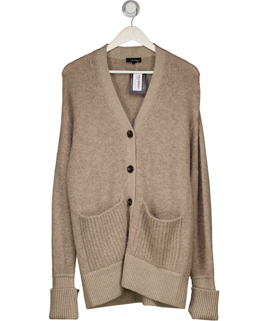 ME + EM Beige Relaxed Fit Oversize Merino / Alpaca Blend Cardigan UK 6