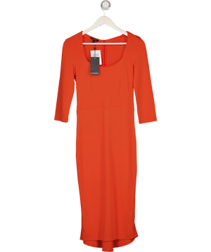 BAUJKEN Lexden Kick Pencil Dress Papaya Orange UK 10