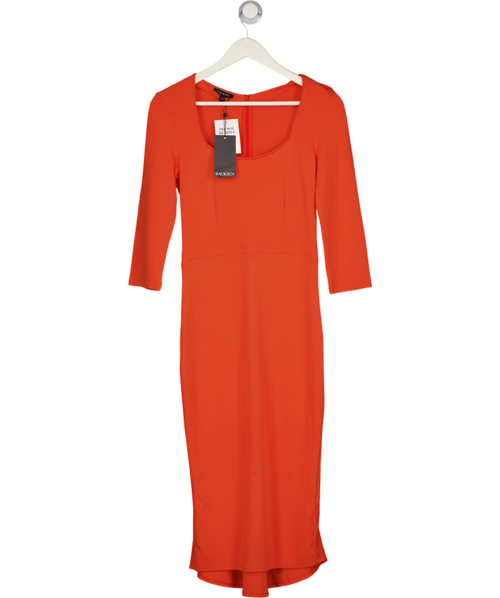 BAUJKEN Lexden Kick Pencil Dress Papaya Orange UK 10