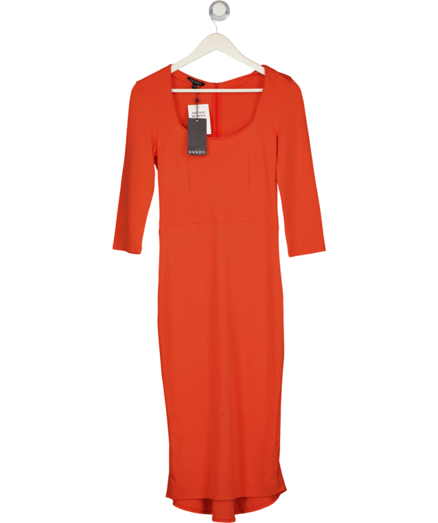 BAUJKEN Lexden Kick Pencil Dress Papaya Orange UK 10