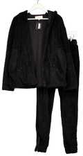 Serge DeNimes Black No Noise Teddy Joggers & Hooded Jacket Loungewear Set UK M