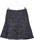 REISS Navy / Black Textured Jacquard Flippy Hem Mini Skirt UK 6