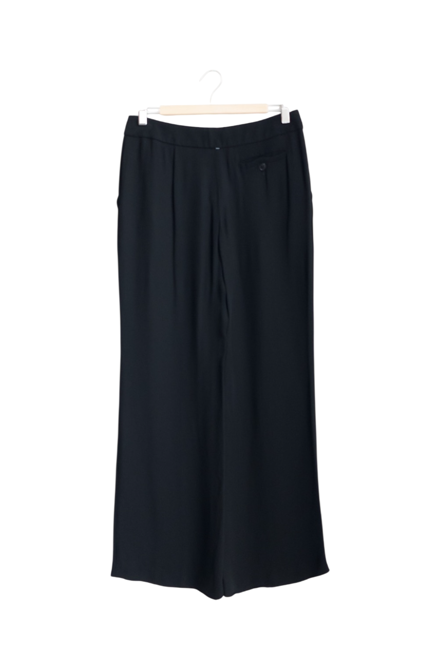 Emporio Armani Black Wide Leg Tailored Trousers W30