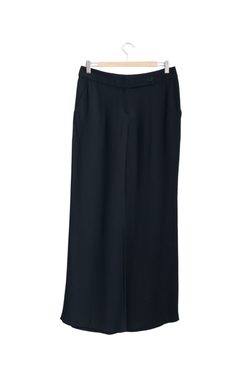 Emporio Armani Black Wide Leg Tailored Trousers W30