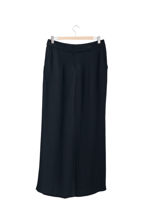 Emporio Armani Black Wide Leg Tailored Trousers W30