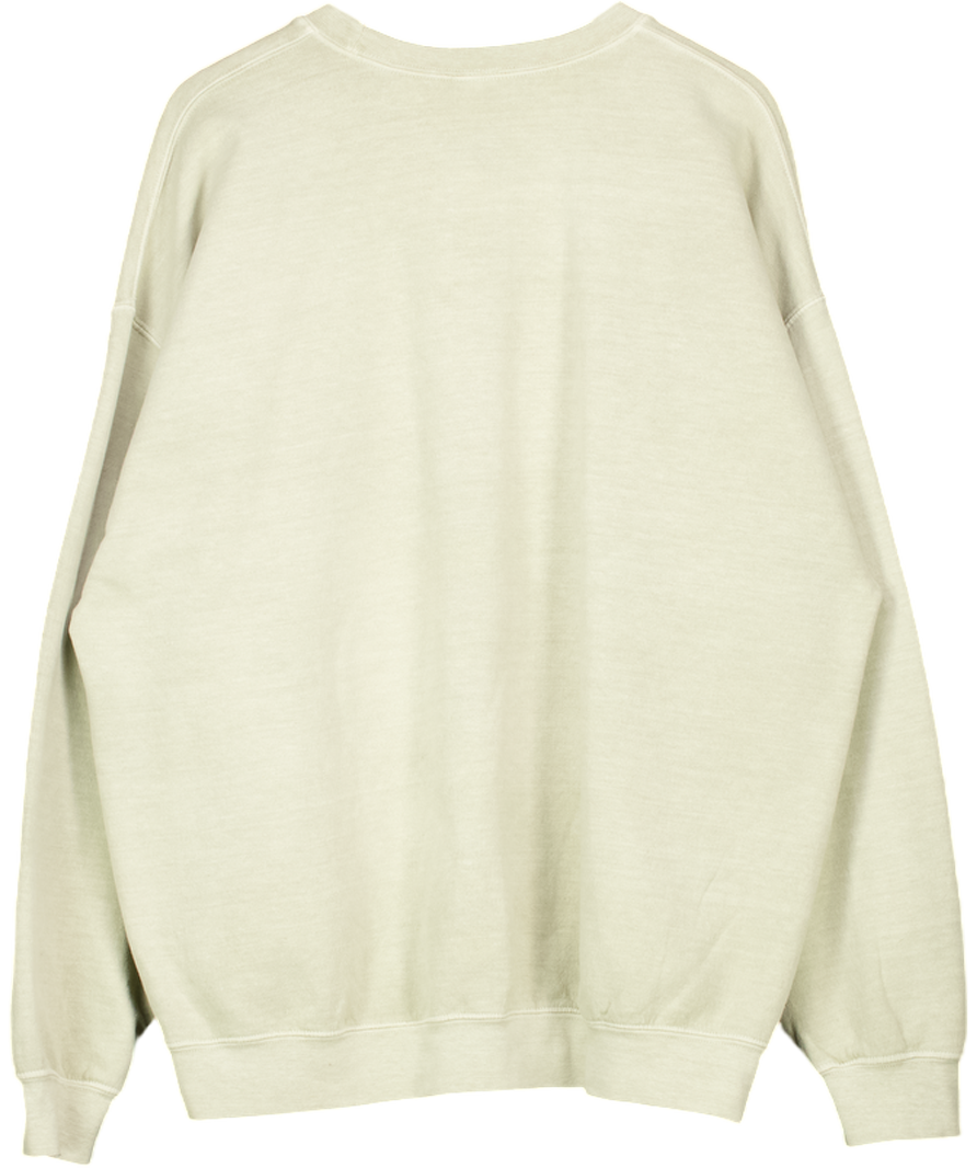OTHER SIDE STORE Light Green 'pasta La Vista' Sweater - Vintage Washed Sweatshirt UK XL