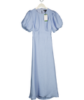 NOBODY'S CHILD Blue Puff Sleeve Symran Midi Dress UK 6