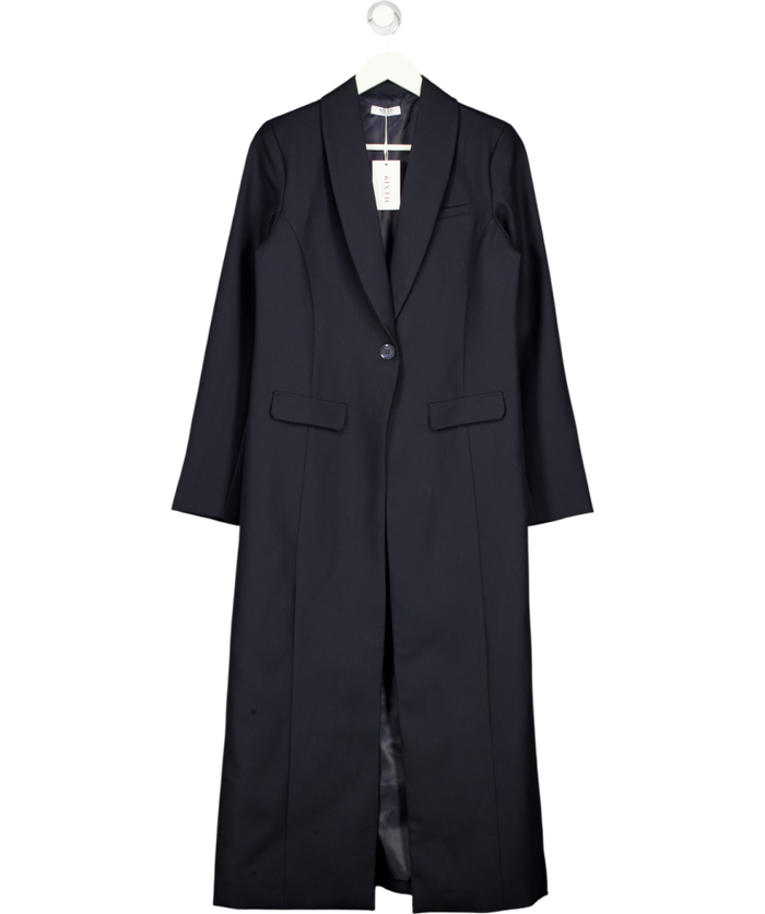 6IXTH NOVEMBER Navy Blue Wool Blend Long Coat UK M