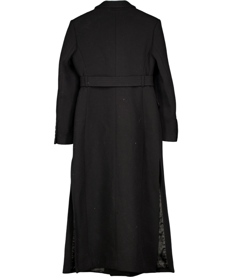 Karen Millen Black Belted Wool Blend Formal Coat UK 10