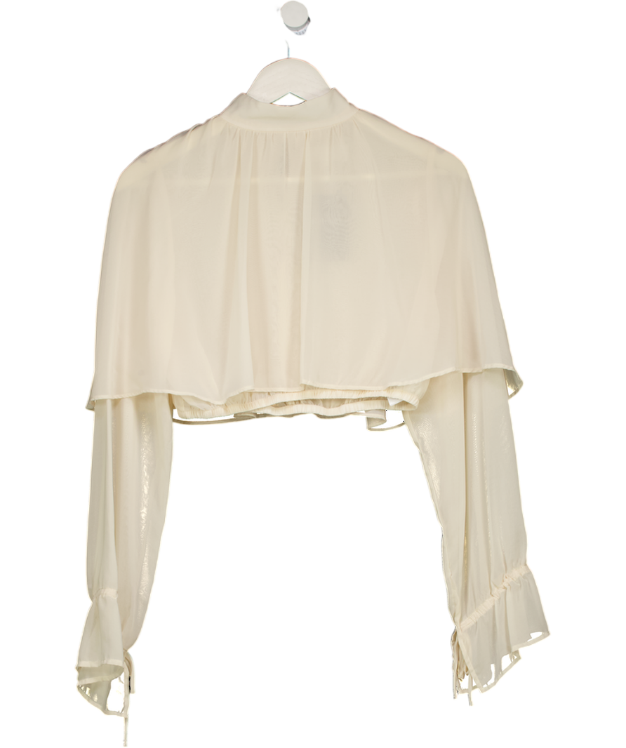 ZARA Cream Georgette Cape Top UK S