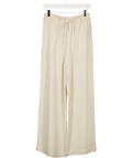 PRETTY LAVISH Beige Drawstring Linen Blend Trousers UK 8