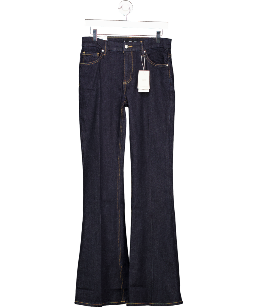 MANGO Dark Blue Violet Flared High-rise Jeans UK 8