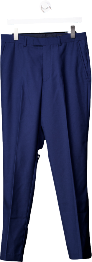 French Connection Blue Slim Fit Suit Trousers W32