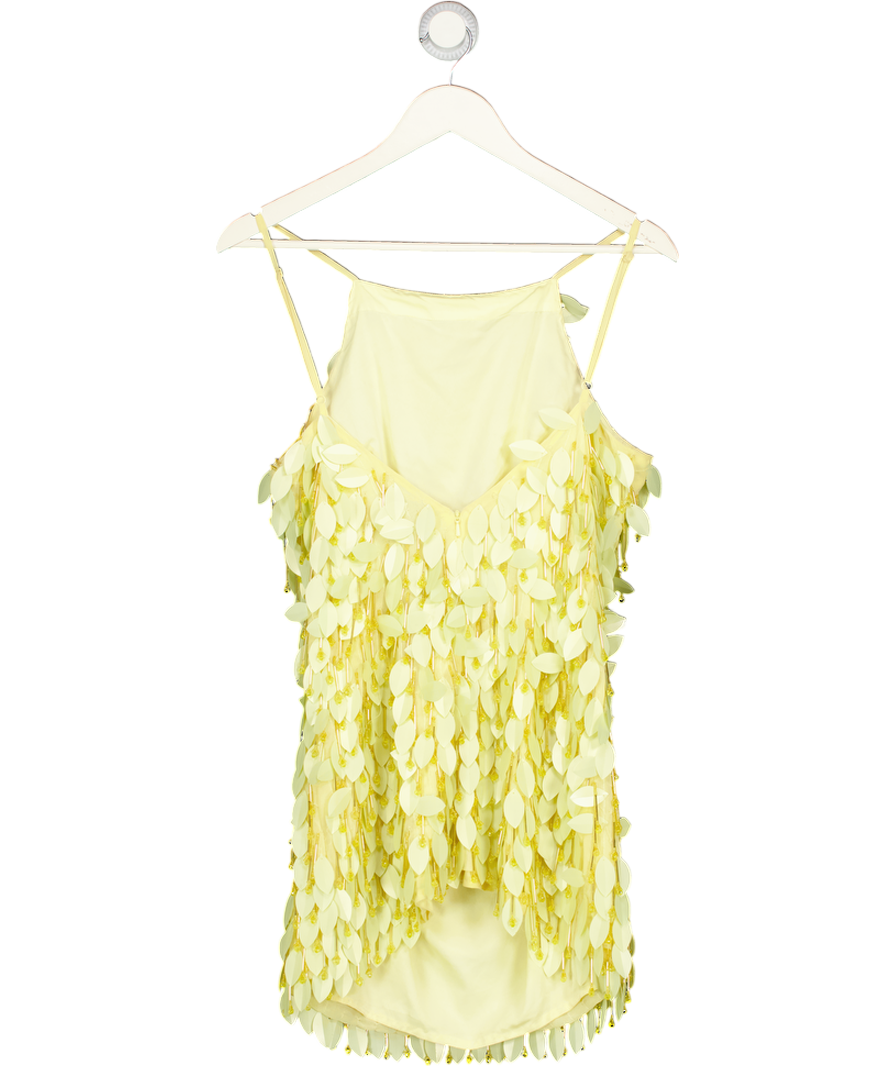 ASOS Yellow Embellished Mini Dress UK 6