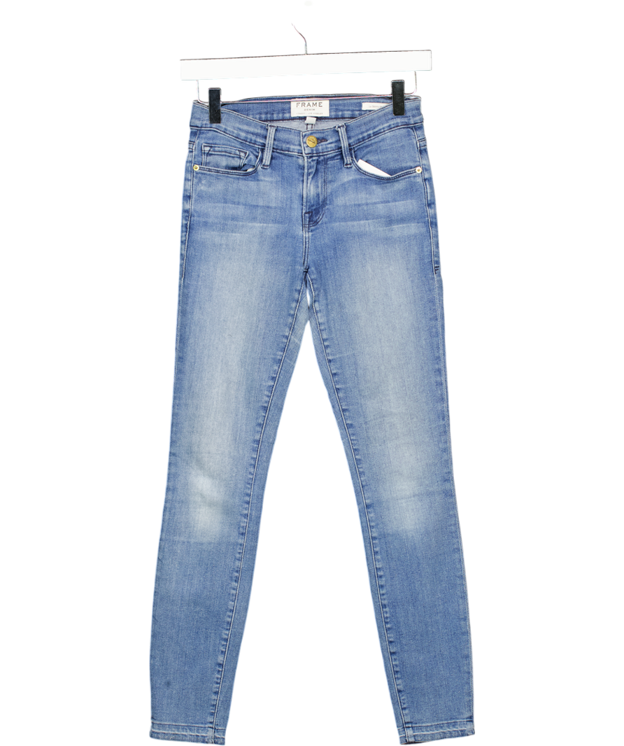FRAME Blue Le Skinny De Jeanne Cropped Mid-rise Skinny Jeans W26