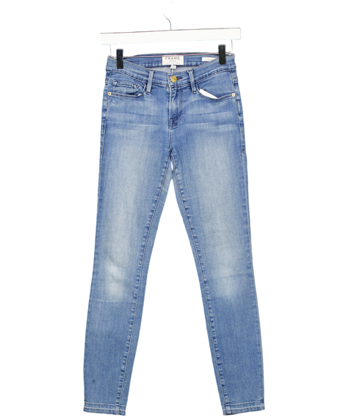 FRAME Blue Le Skinny De Jeanne Cropped Mid-rise Skinny Jeans W26