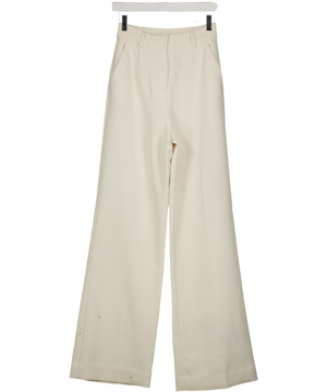 BOA Cream Tailored Straight Leg High Waist Trousers UK XS