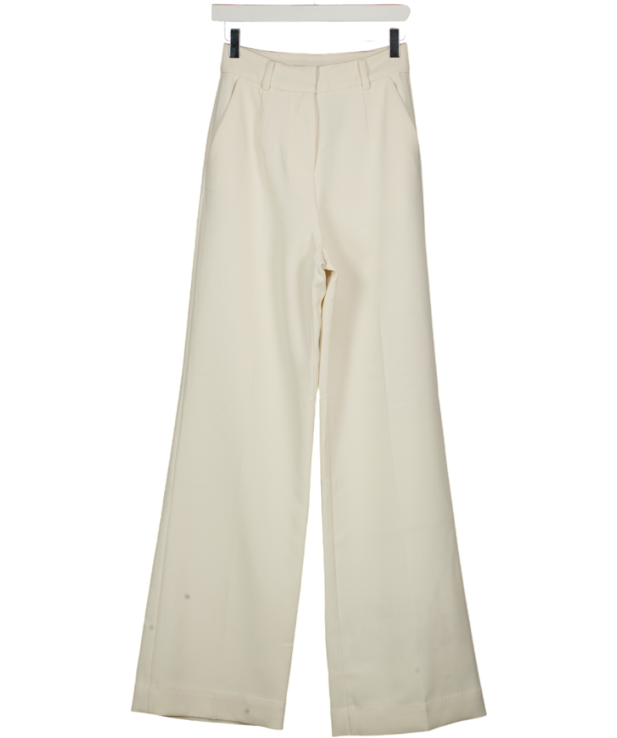 BOA Cream Tailored Straight Leg High Waist Trousers UK XS