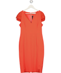 AMANDA WAKELEY Orange Cap Sleeve Midi Dress UK 14