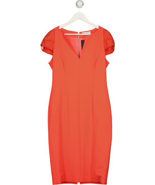 AMANDA WAKELEY Orange Cap Sleeve Midi Dress UK 14