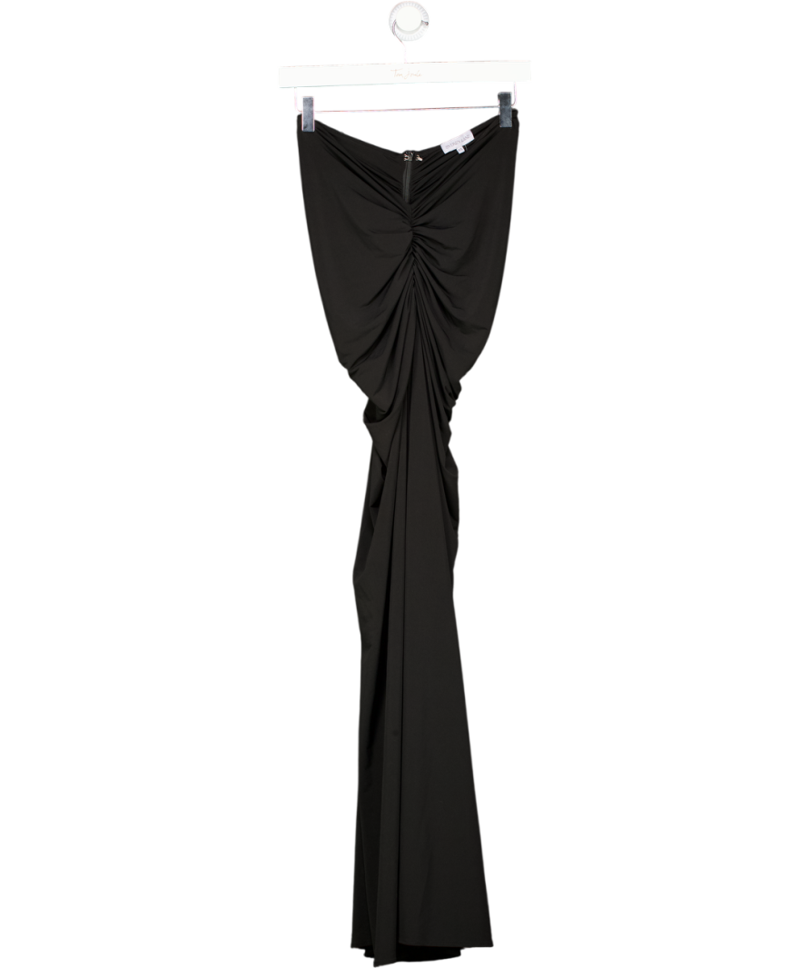 SYDNEY LANE Black Ruched Front Strappy Maxi Dress UK XS