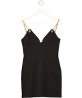 REBECCA VALLANCE Black / Gold Iman Chain-detail Mini Dress UK 10