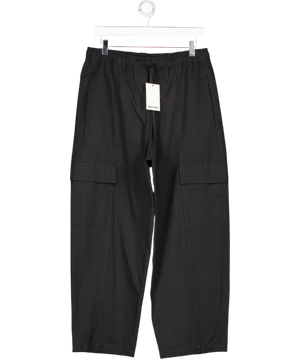 WHISTLES Black Utility Cotton Barrel Trouser UK 12
