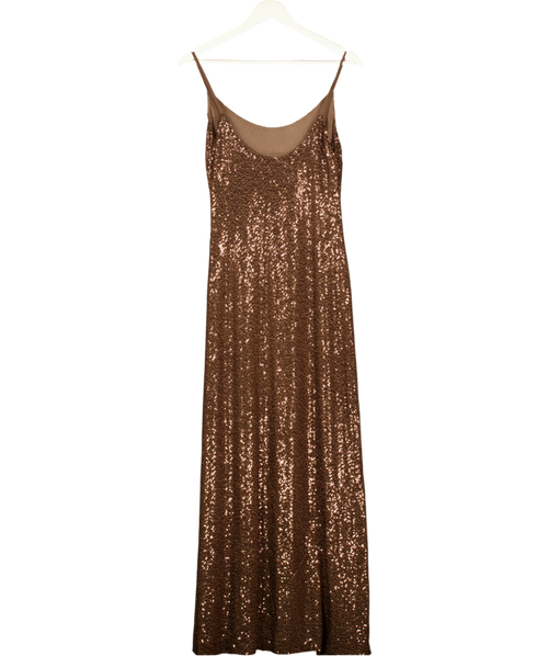 Needle & Thread Brown Yvonne Sequin Cami Gown UK 10