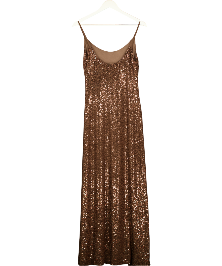 Needle & Thread Brown Yvonne Sequin Cami Gown UK 10