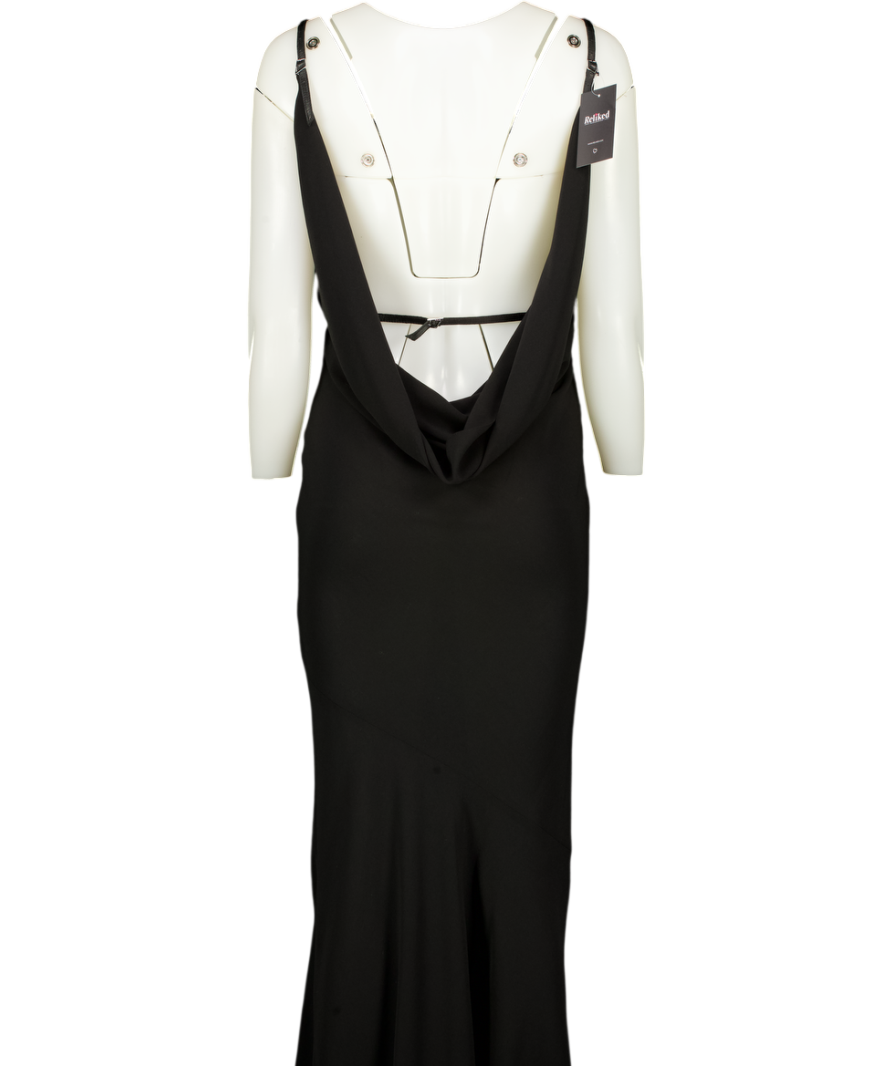 MUGLER Black Crepe Maxi Dress Fr 36 UK 8
