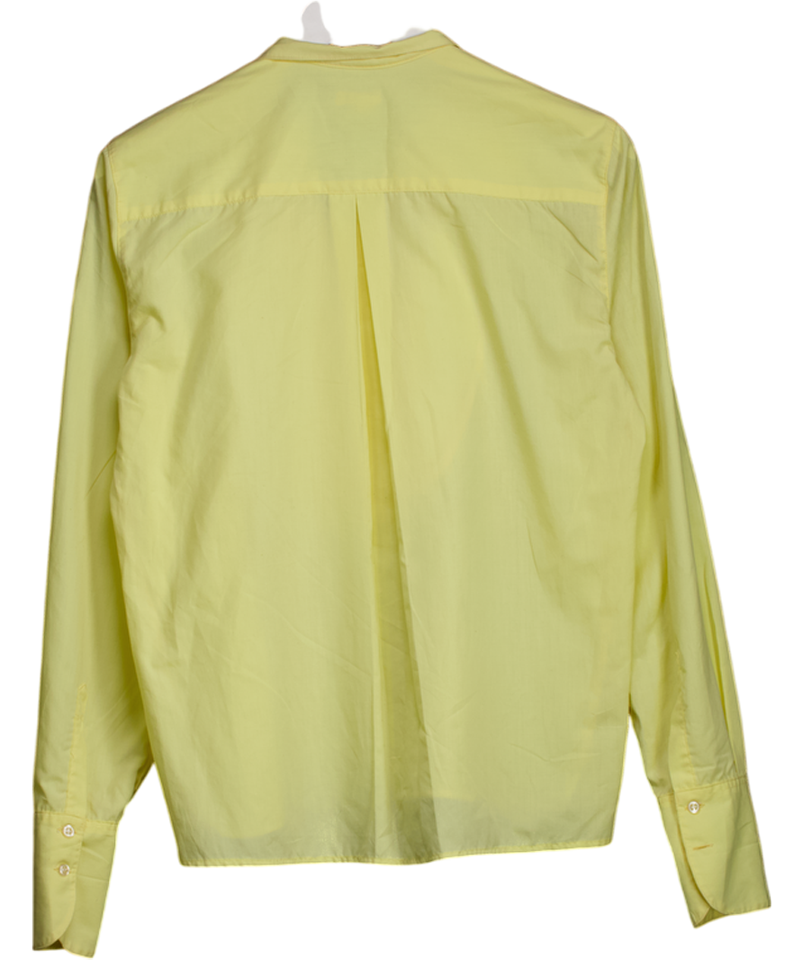 Botteghi Yellow Pleated Long Sleeve Blouse UK M