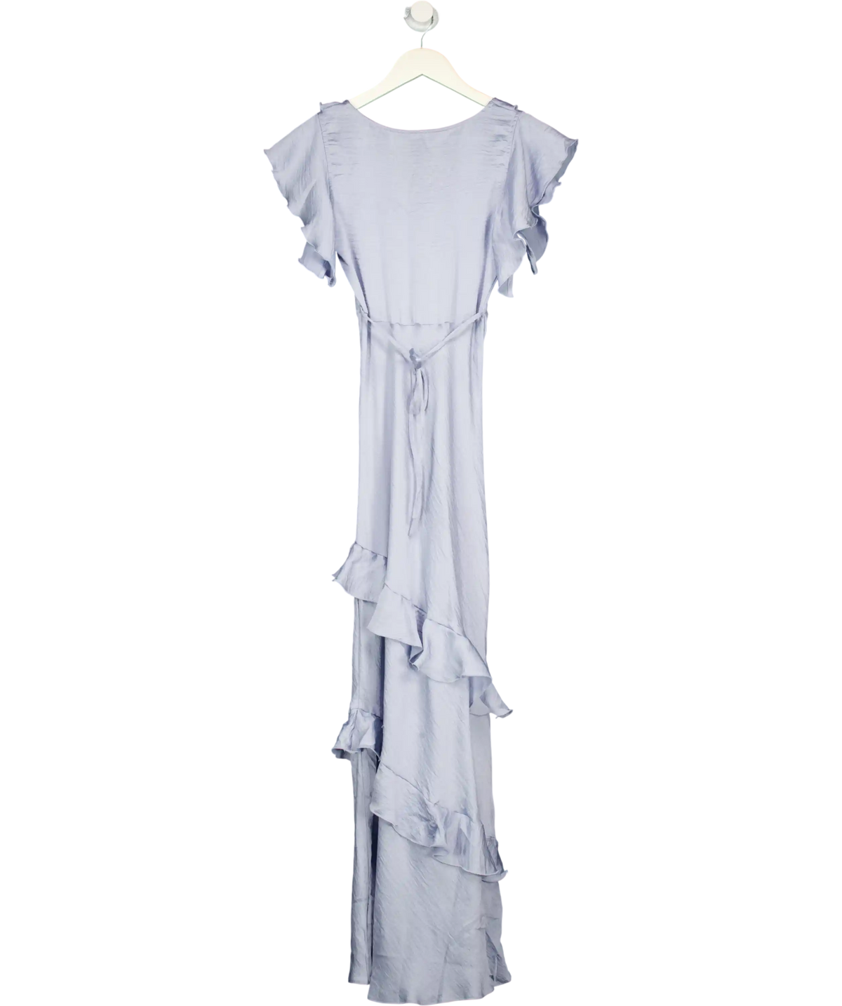 NEW LOOK  Pale Blue Satin Ruffled Midi Dress UK 6