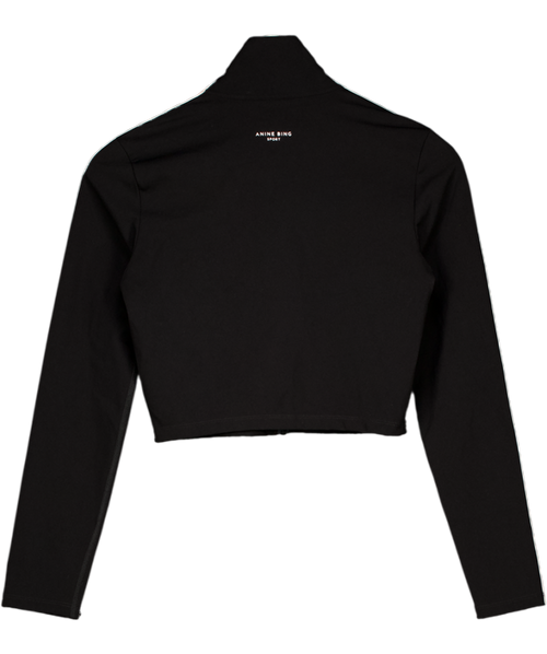 ANINE BING Sport Black Zip Devin Jacket UK XS