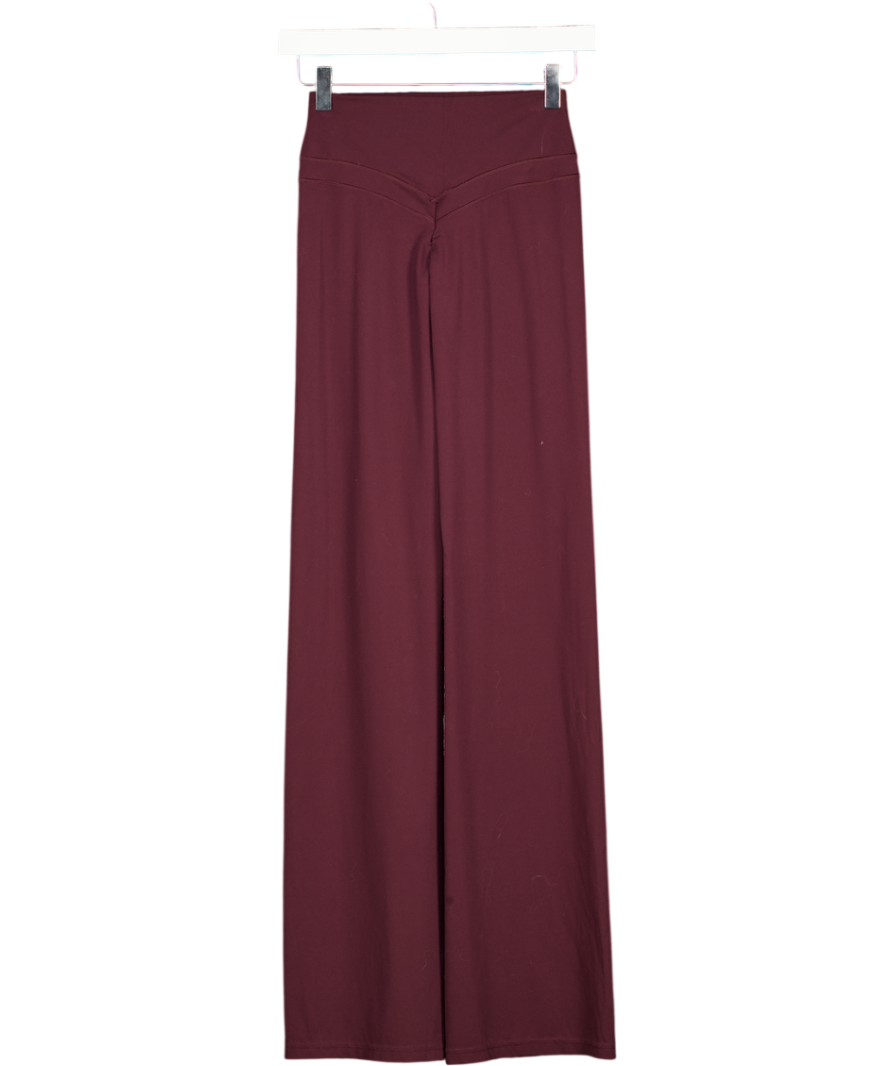 GYMSHARK Burgundy Brown Flare Leggings UK S