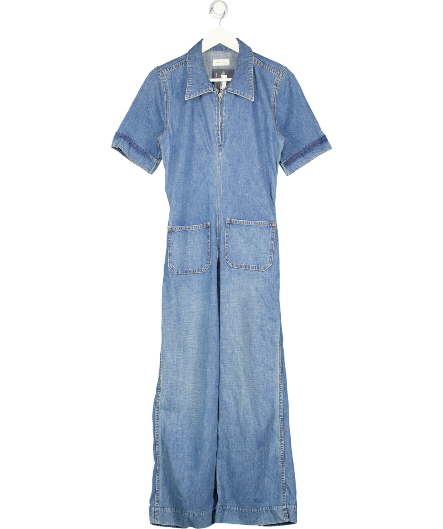MAJORELLE Blue Denim Patch Pocket Jumpsuit UK M