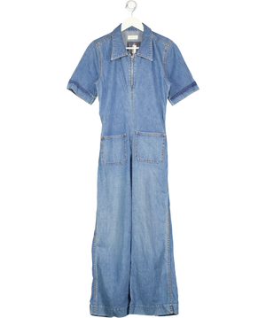 MAJORELLE Blue Denim Patch Pocket Jumpsuit UK M