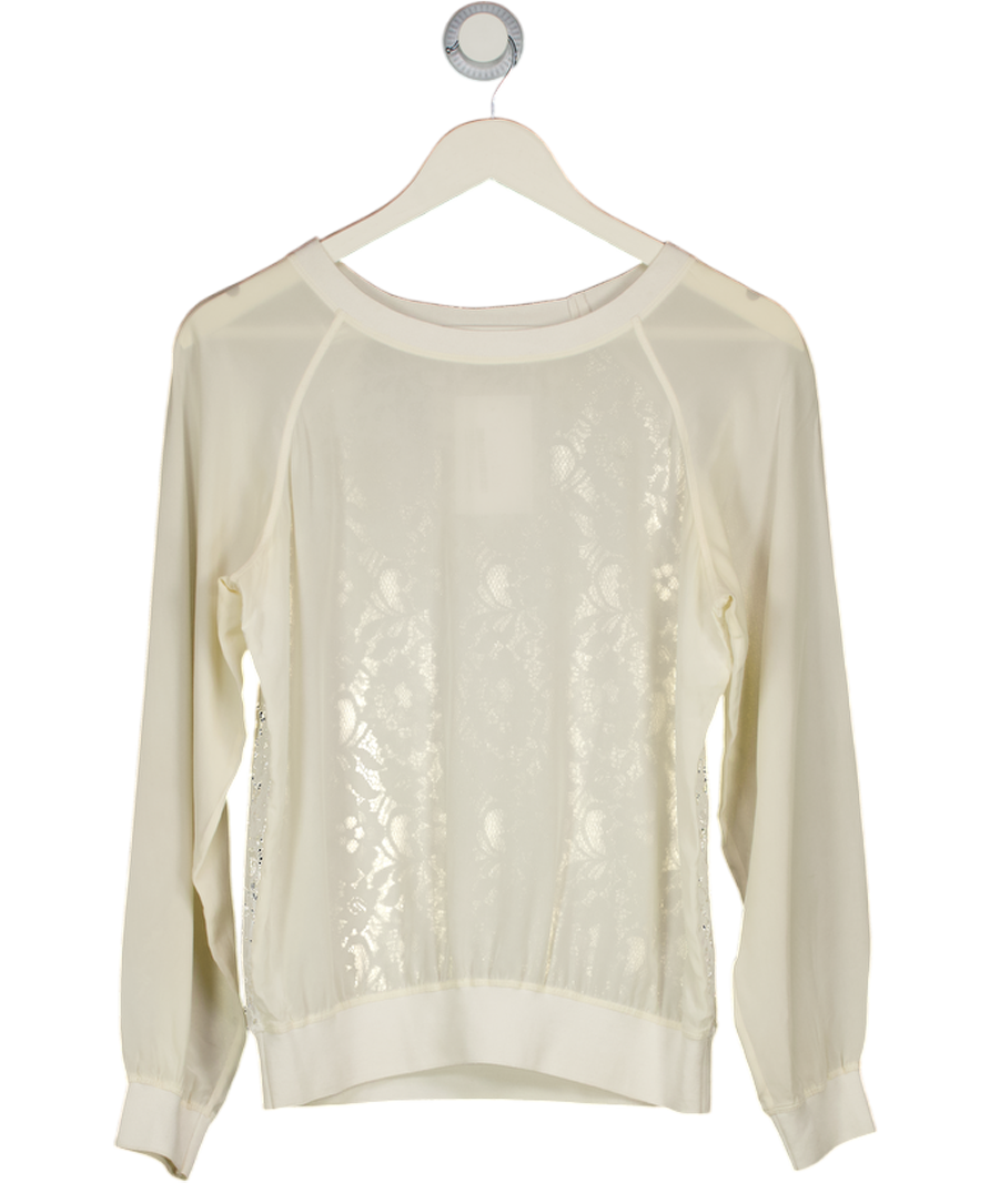 Club Monaco White  Lace Long Sleeve Top UK XS